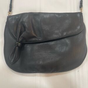 Vintage Black Leather Shoulder Bag